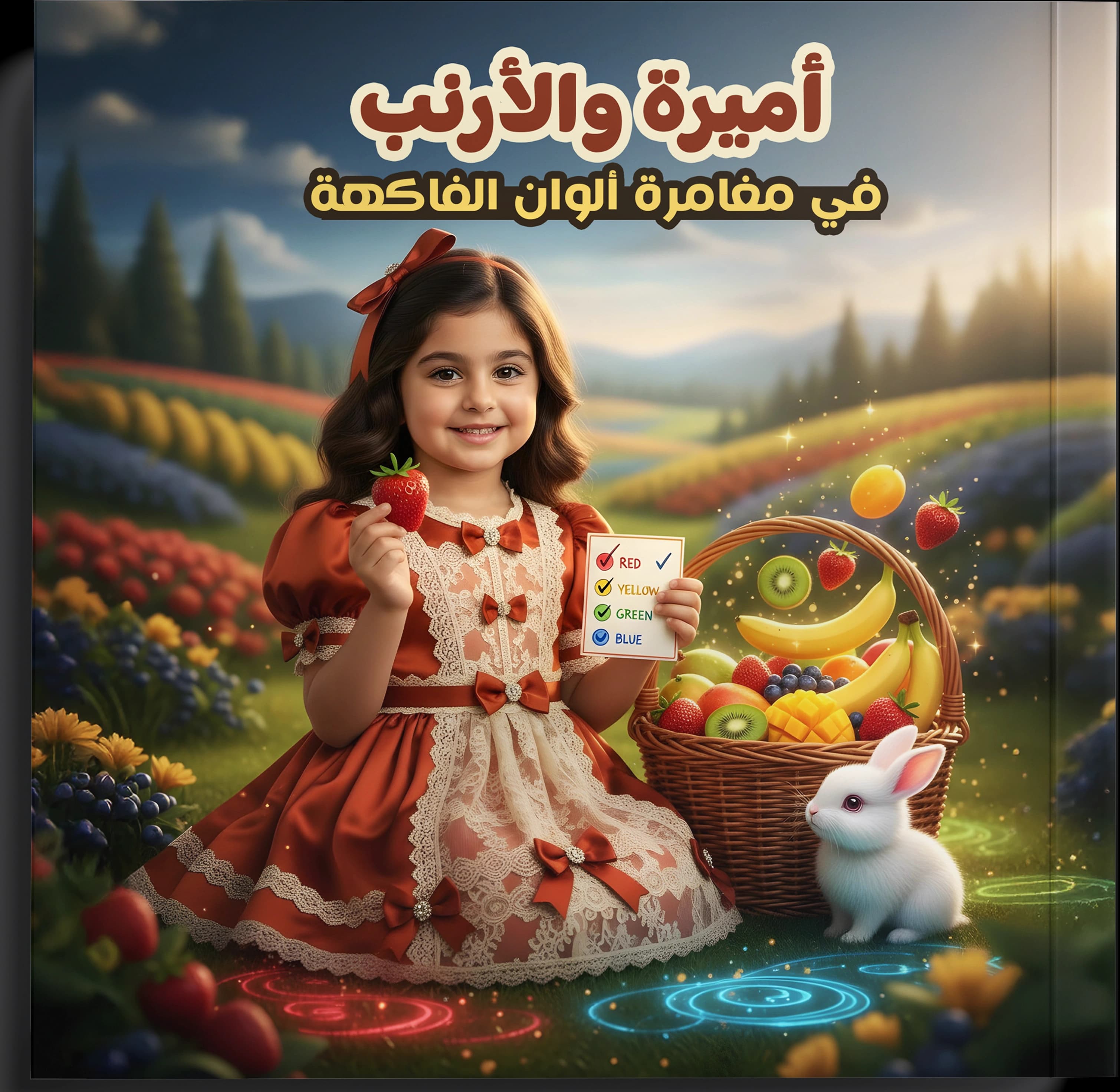 غلاف قصة أميرة والأرنب في مغامرة ألوان الفاكهة