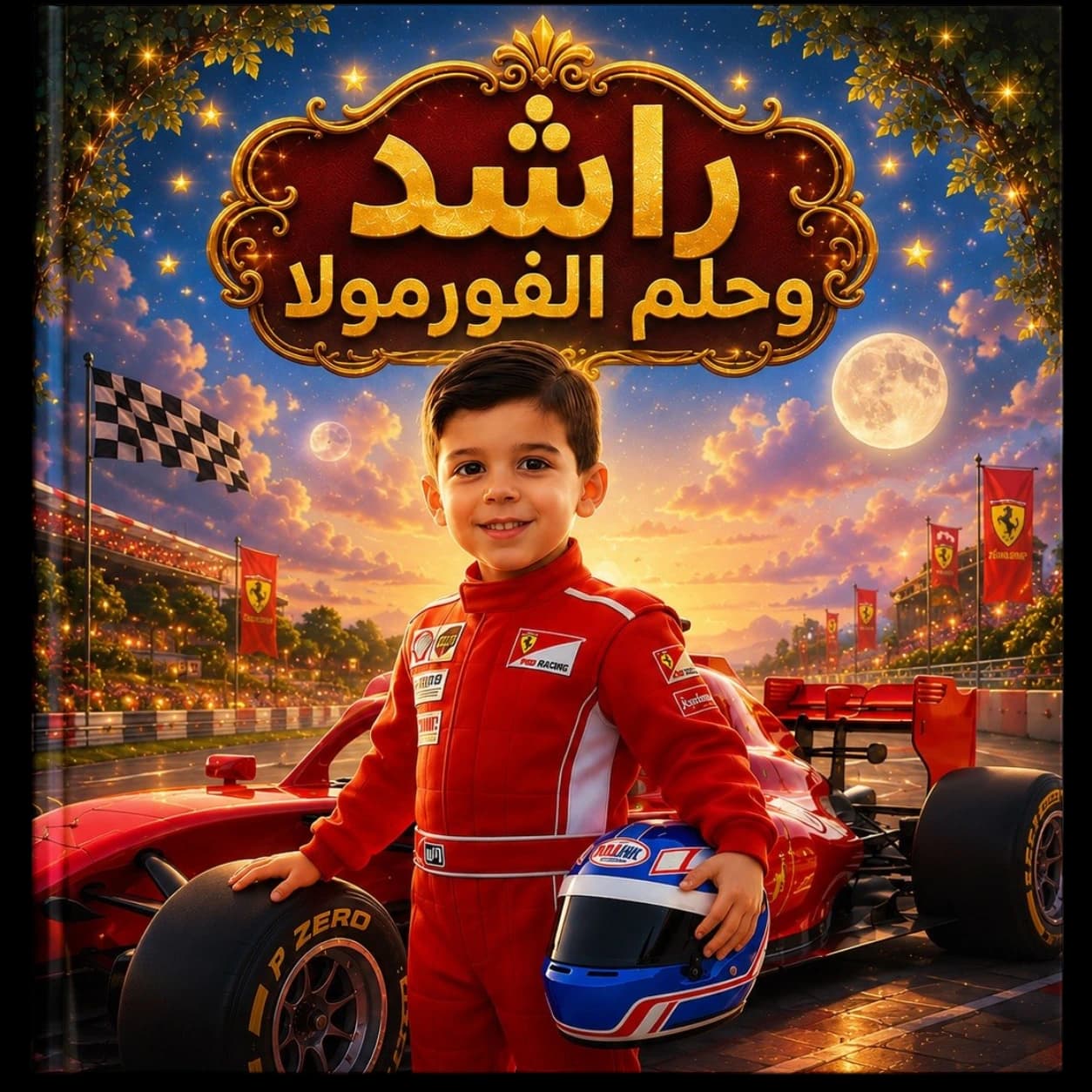 غلاف قصة راشد وحلم الفورمولا